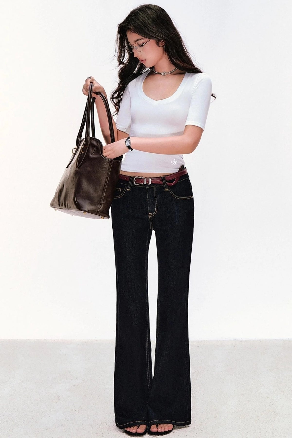 Retro Cow Slim Flare Jeans