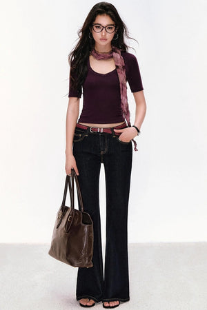 Retro Cow Slim Flare Jeans