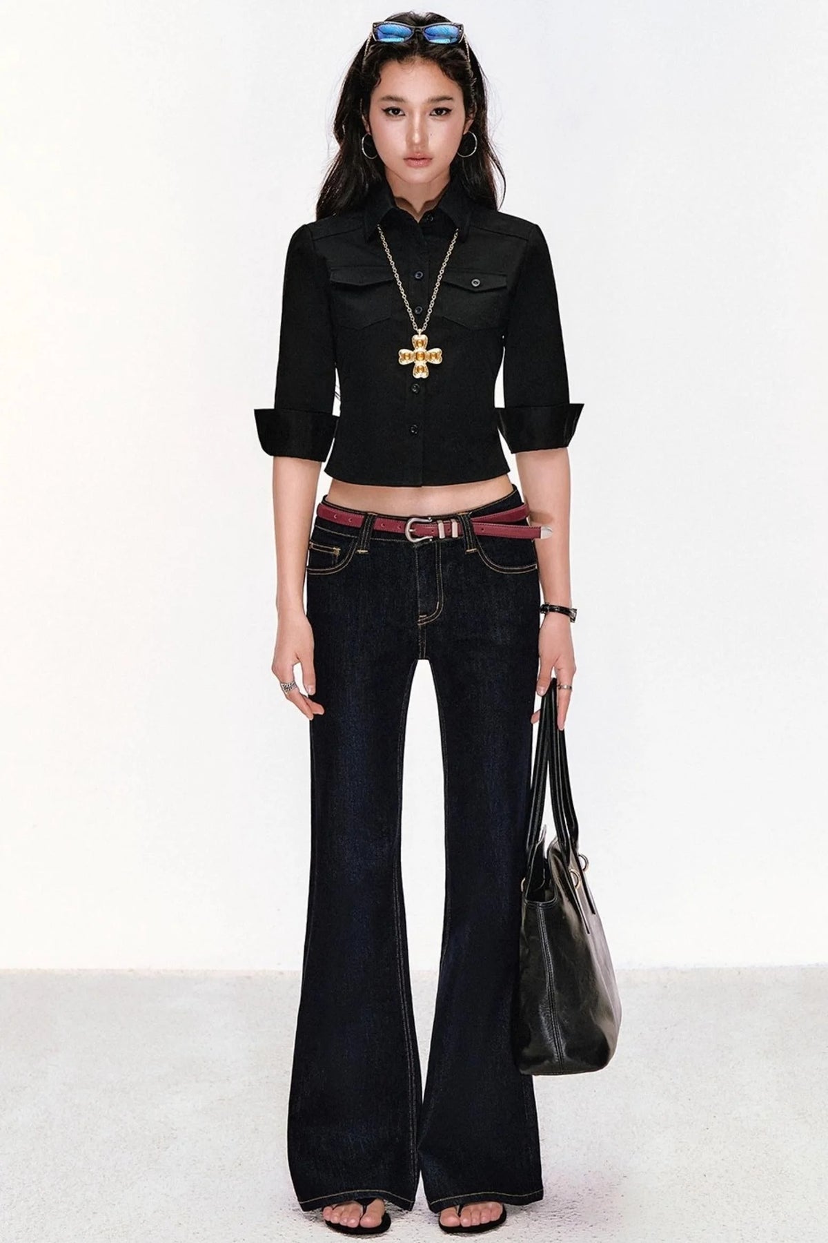 Retro Cow Slim Flare Jeans