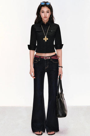 Retro Cow Slim Flare Jeans