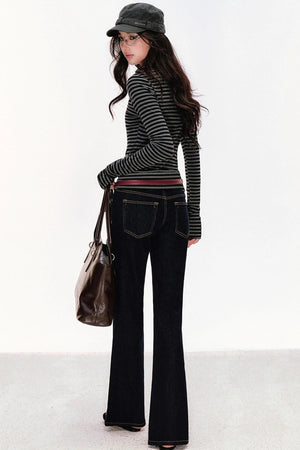Retro Cow Slim Flare Jeans