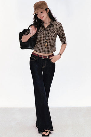 Retro Cow Slim Flare Jeans