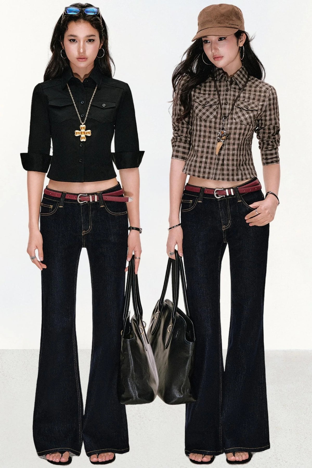 Retro Cow Slim Flare Jeans