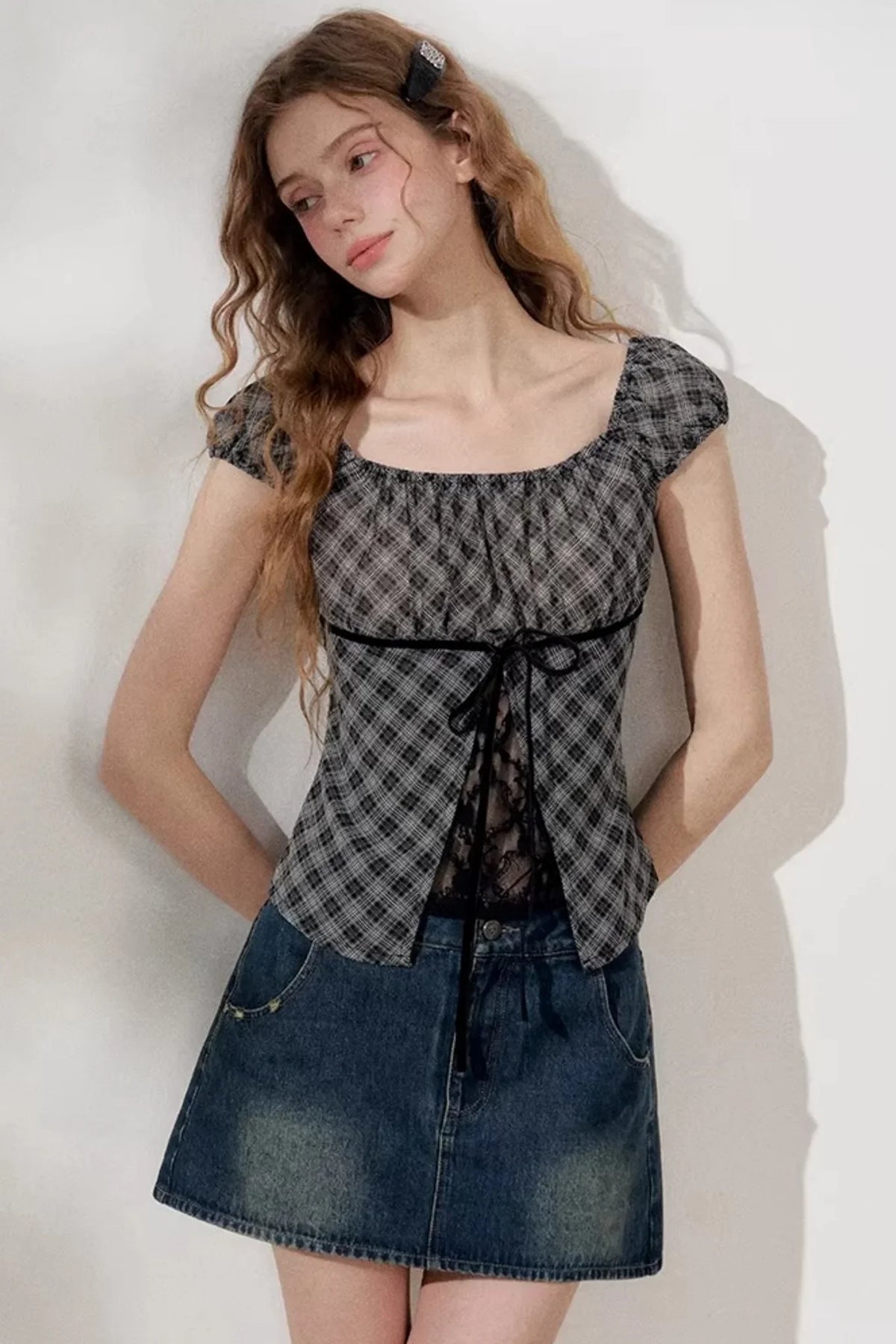Retro Denim A-Line Skirt