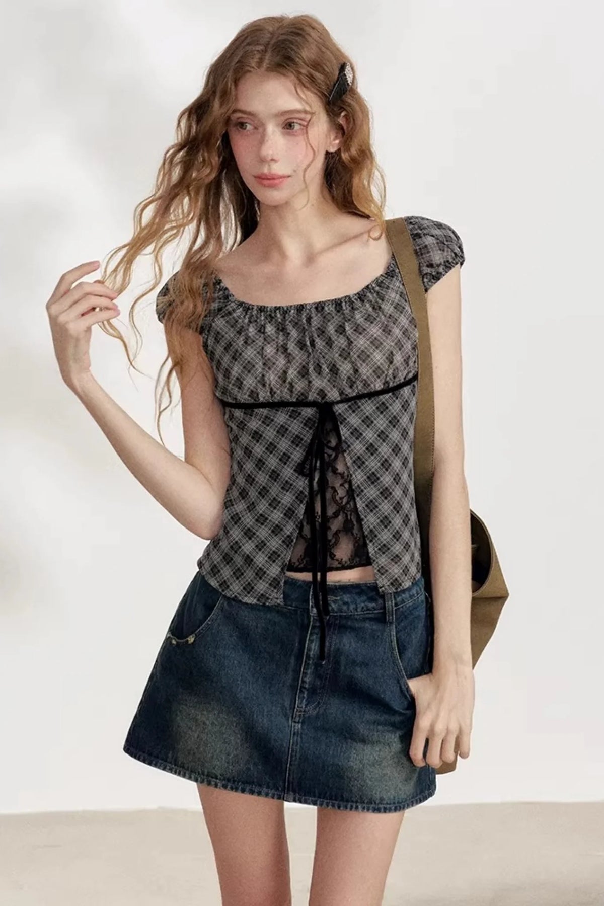 Retro Denim A-Line Skirt