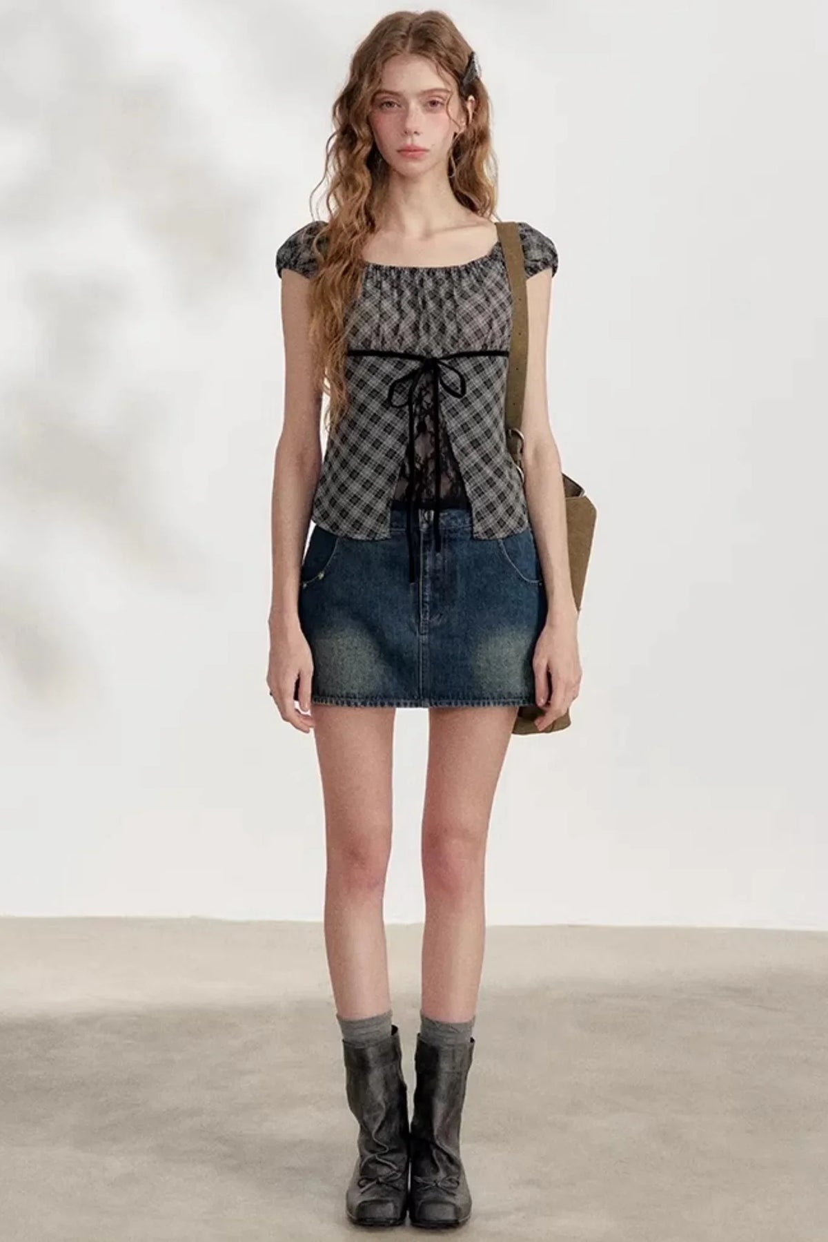 Retro Denim A-Line Skirt