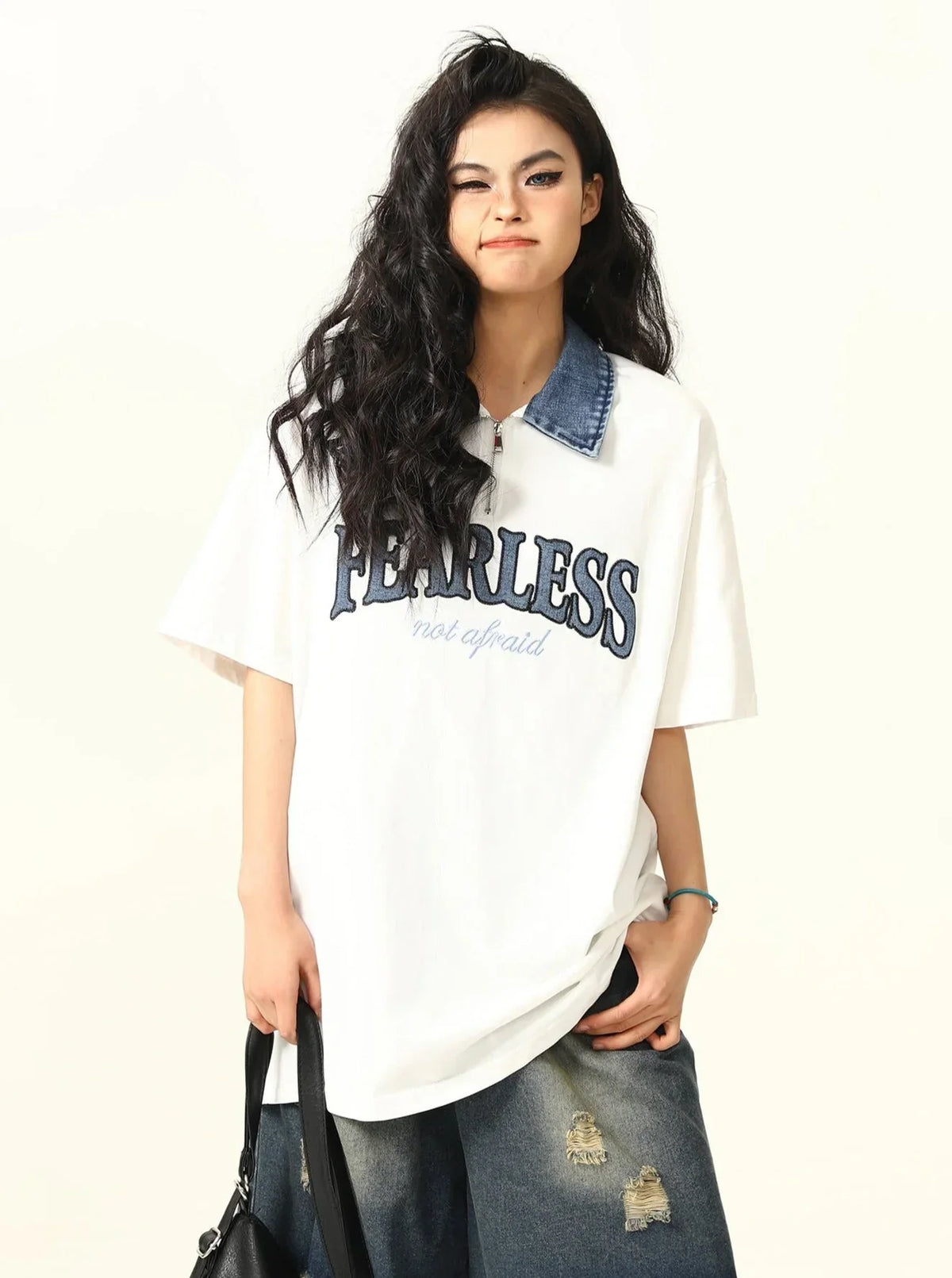 Retro Denim Polo T-Shirt