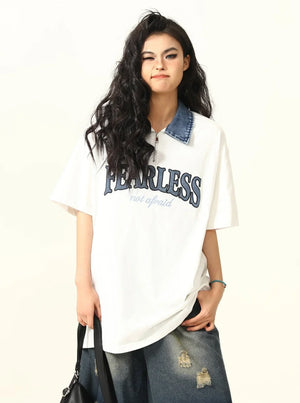 Retro Denim Polo T-Shirt