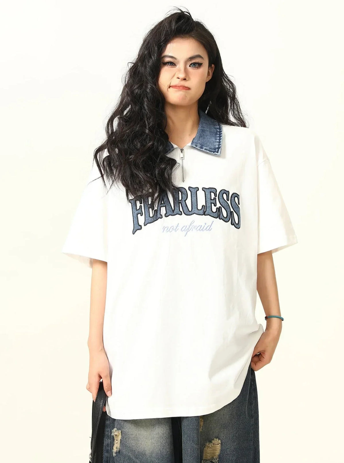 Retro Denim Polo T-Shirt