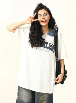 Retro Denim Polo T-Shirt