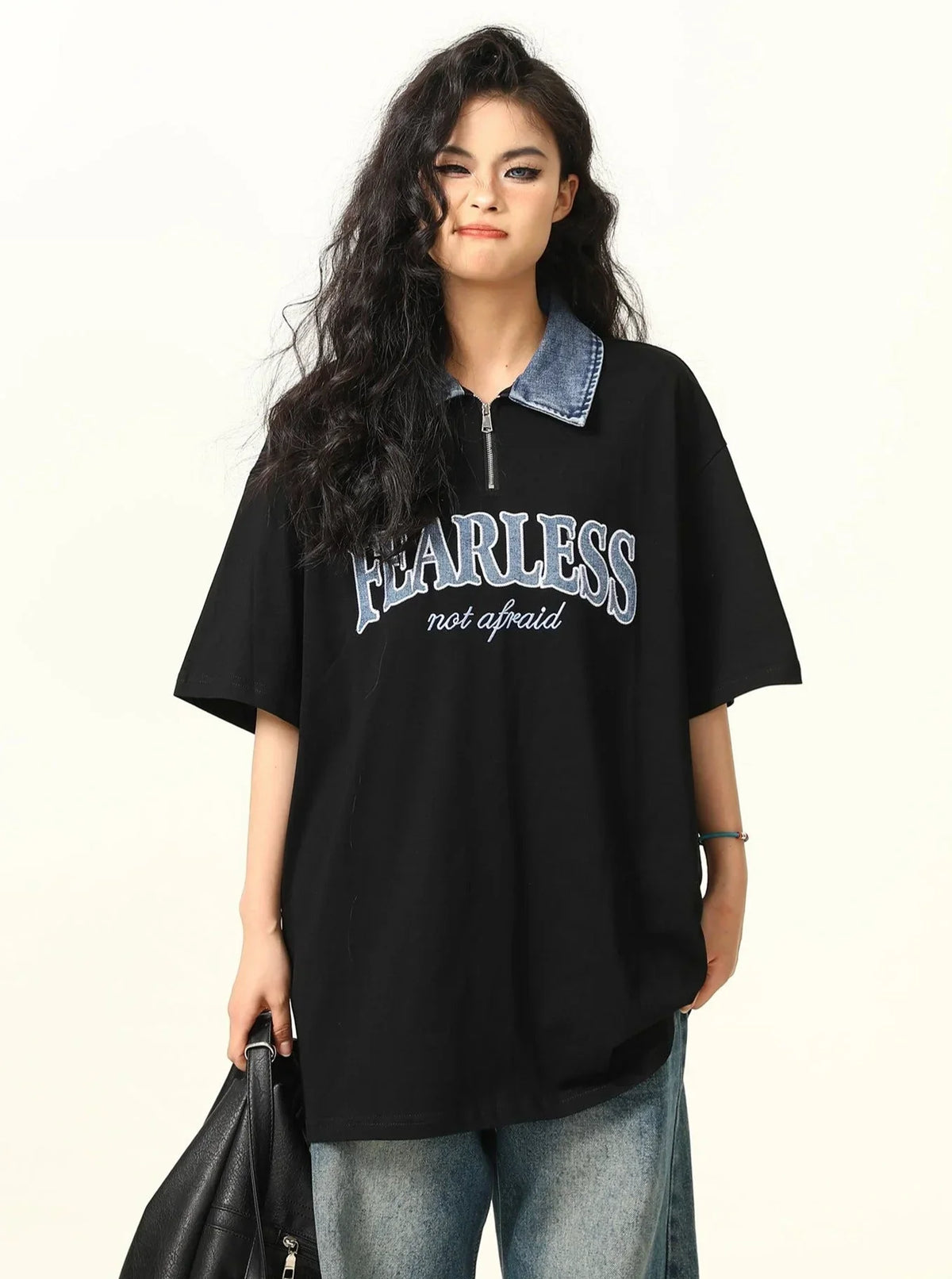 Retro Denim Polo T-Shirt
