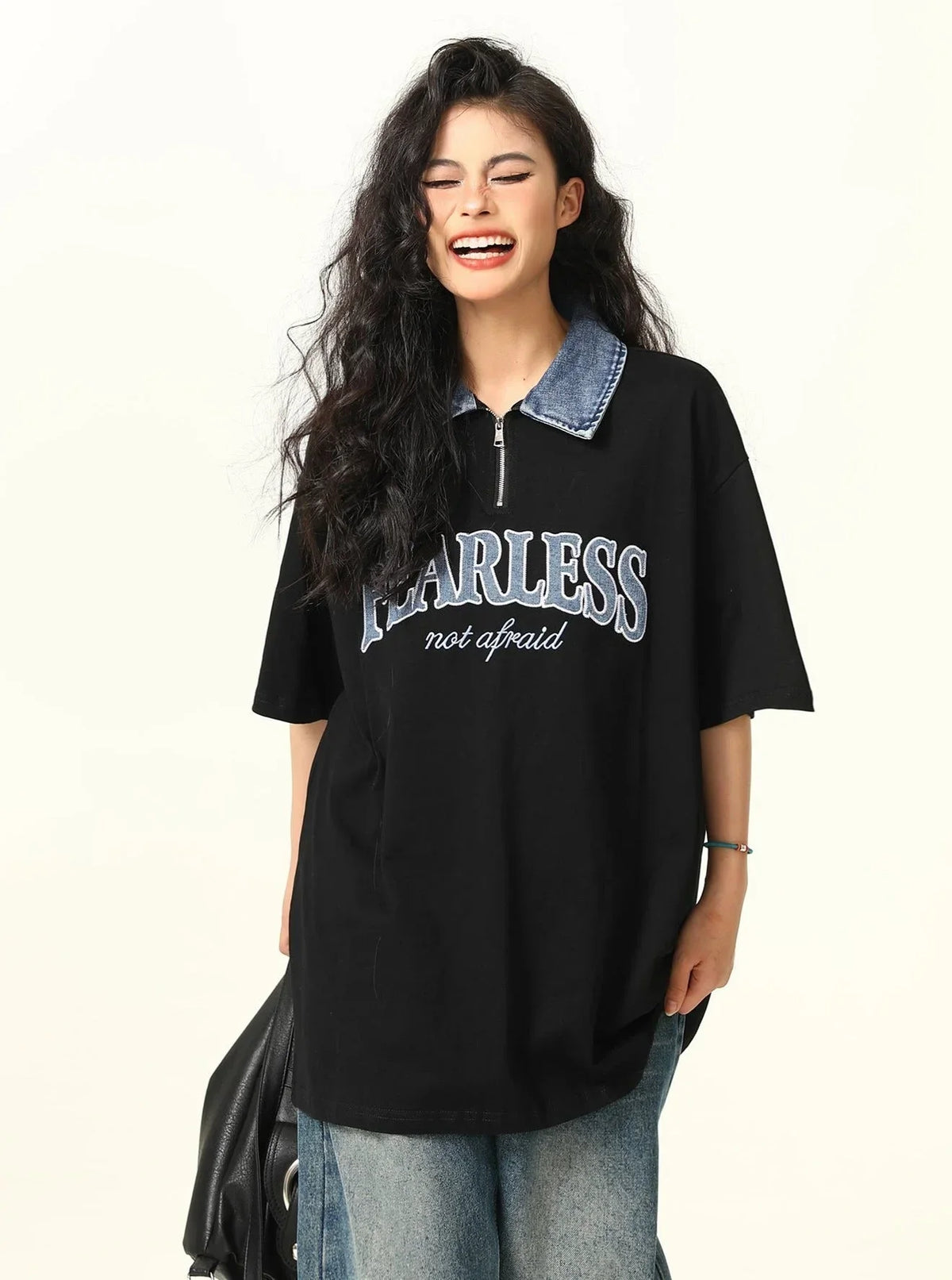 Retro Denim Polo T-Shirt
