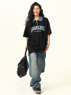 Retro Denim Polo T-Shirt