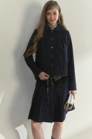 Retro Denim Quilted Jacket Set-Up