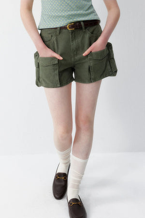 Retro Denim Workwear Shorts