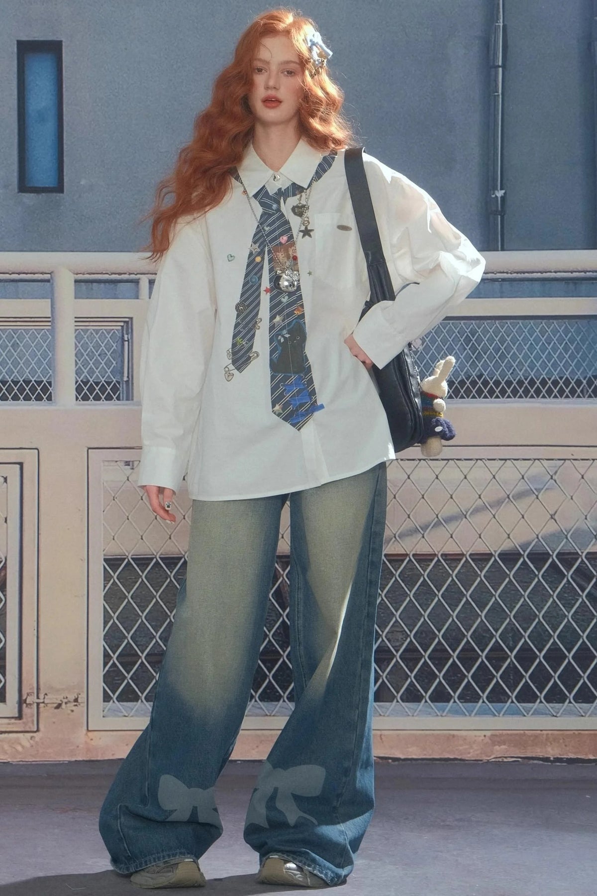 Retro Design Tie Print Shirt