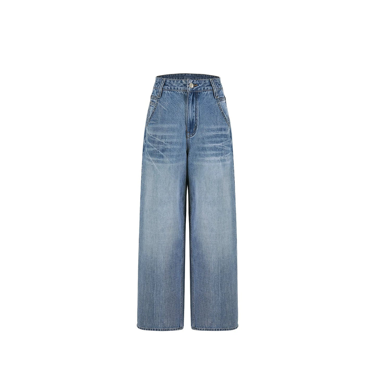 Retro Diagonal Pocket Denim Pants