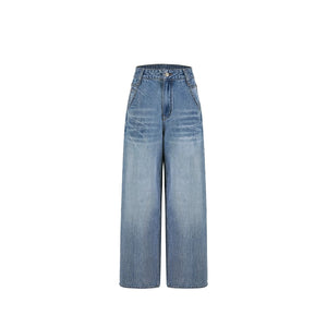 Retro Diagonal Pocket Denim Pants