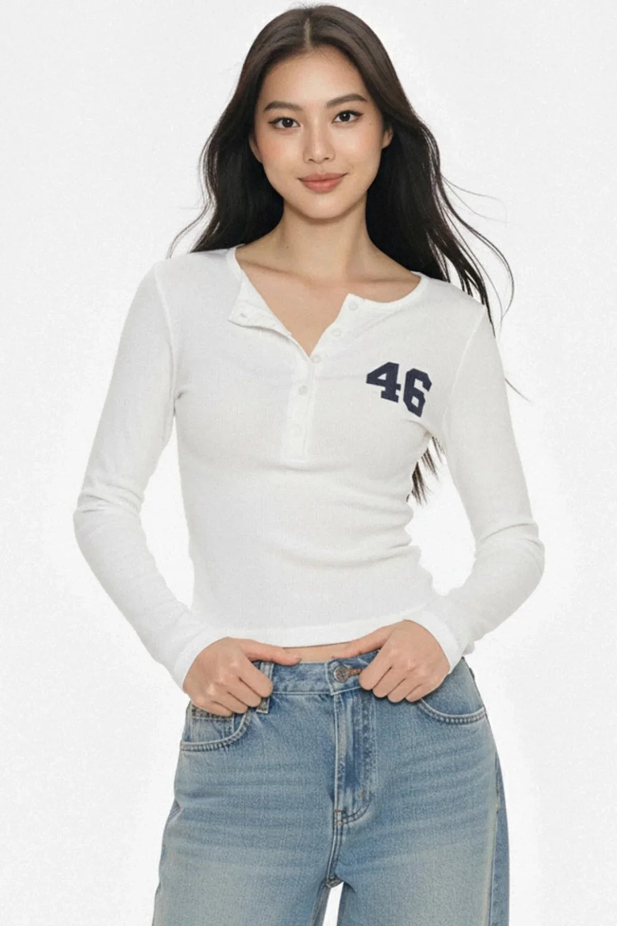 Retro Digital Print Button-Down Top