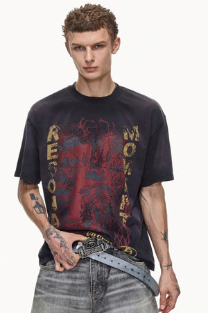 Retro Distressed Cotton T-Shirt