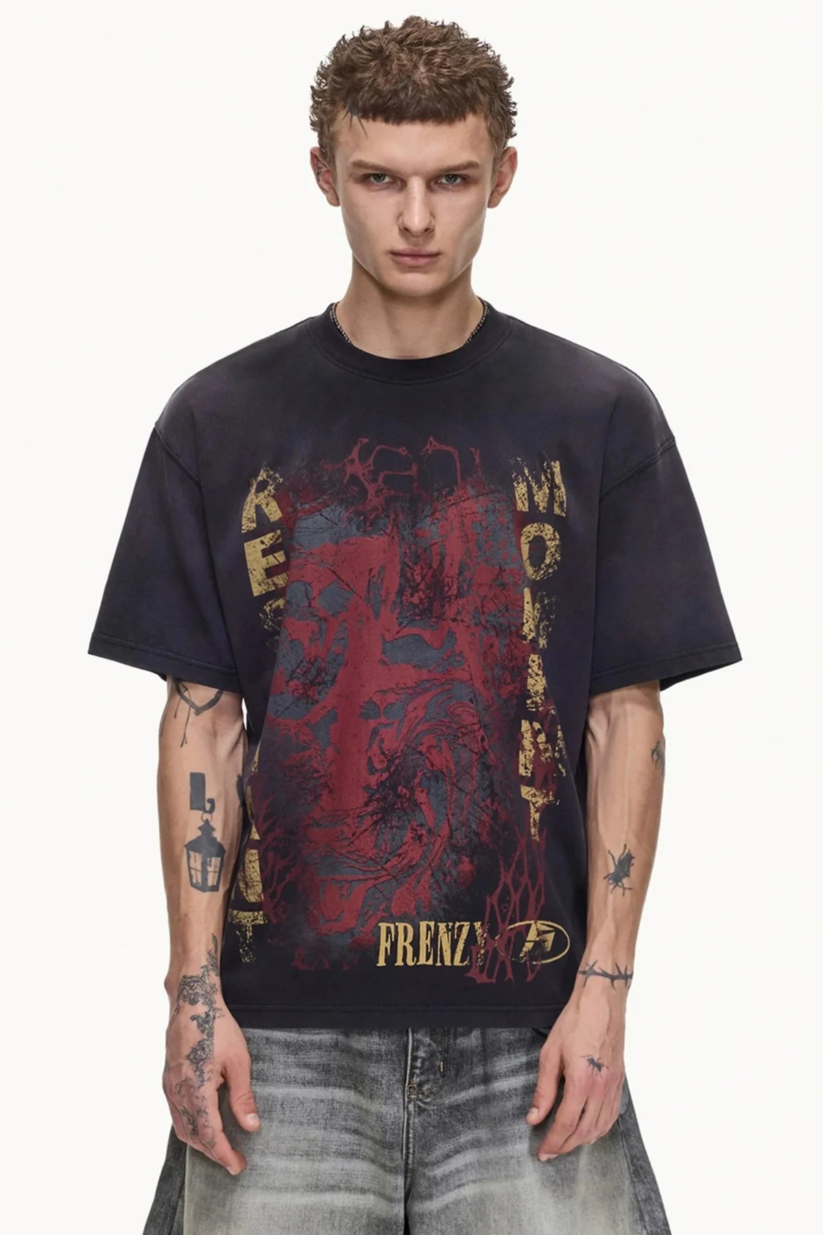 Retro Distressed Cotton T-Shirt