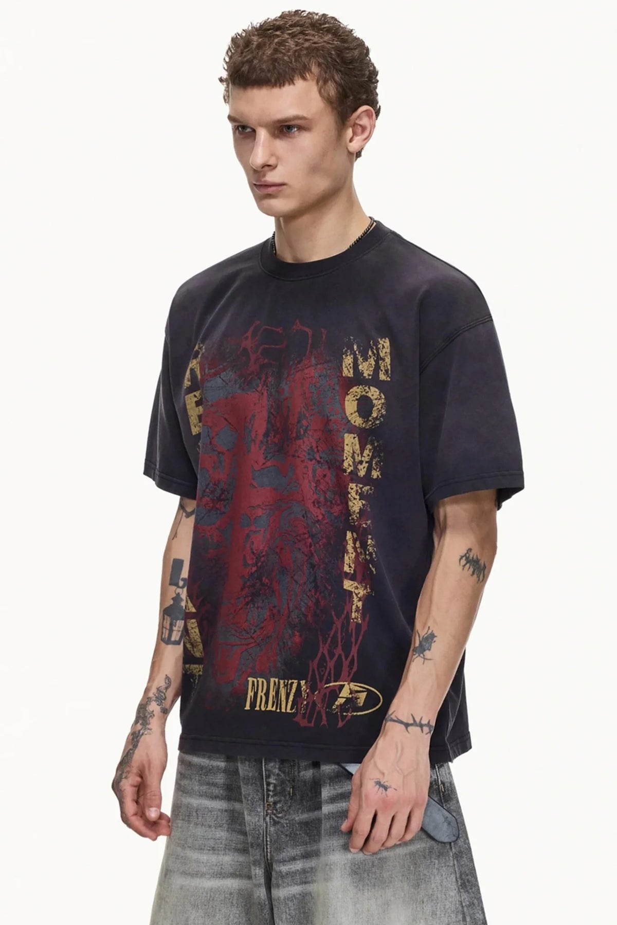 Retro Distressed Cotton T-Shirt