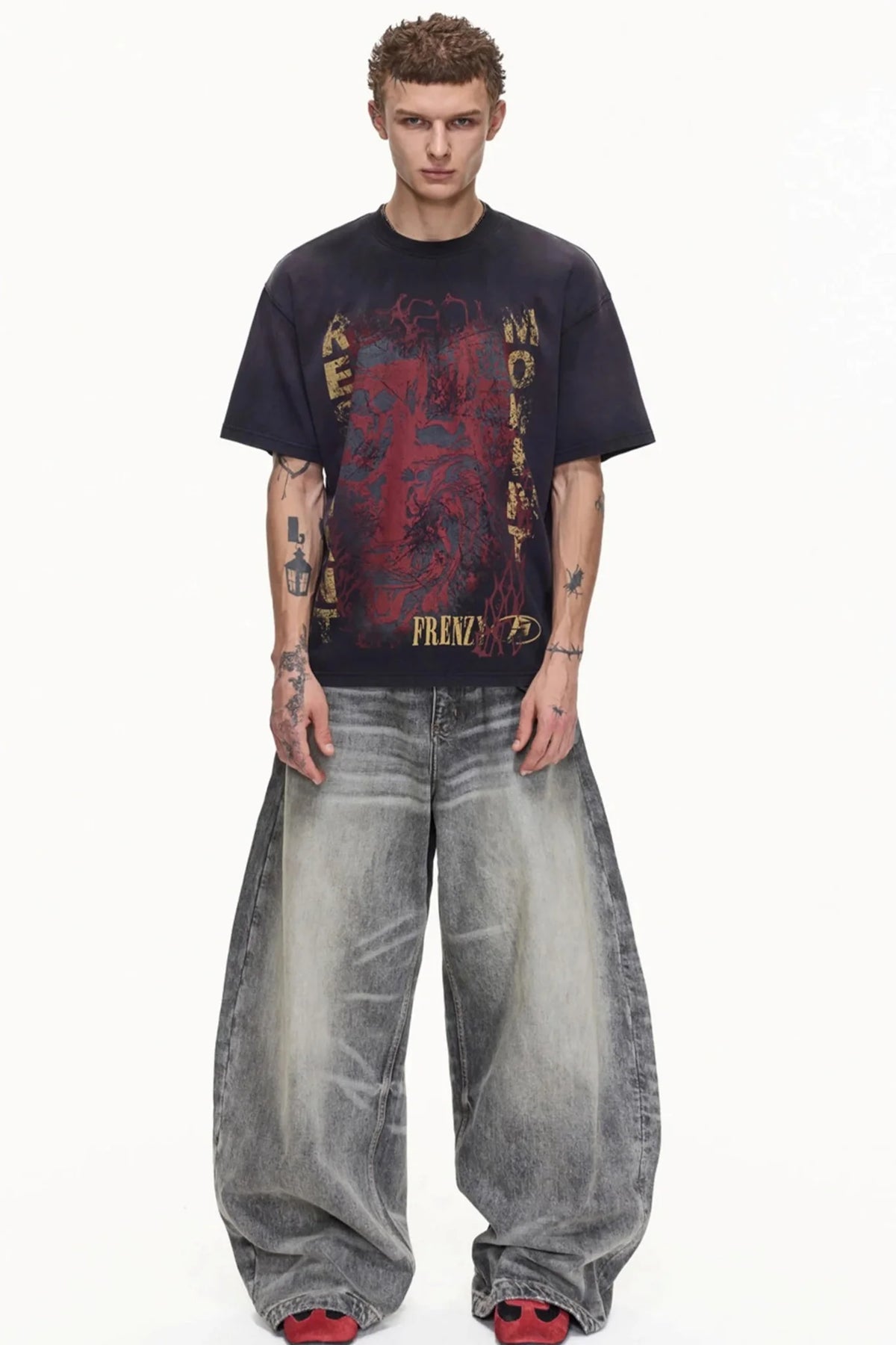 Retro Distressed Cotton T-Shirt