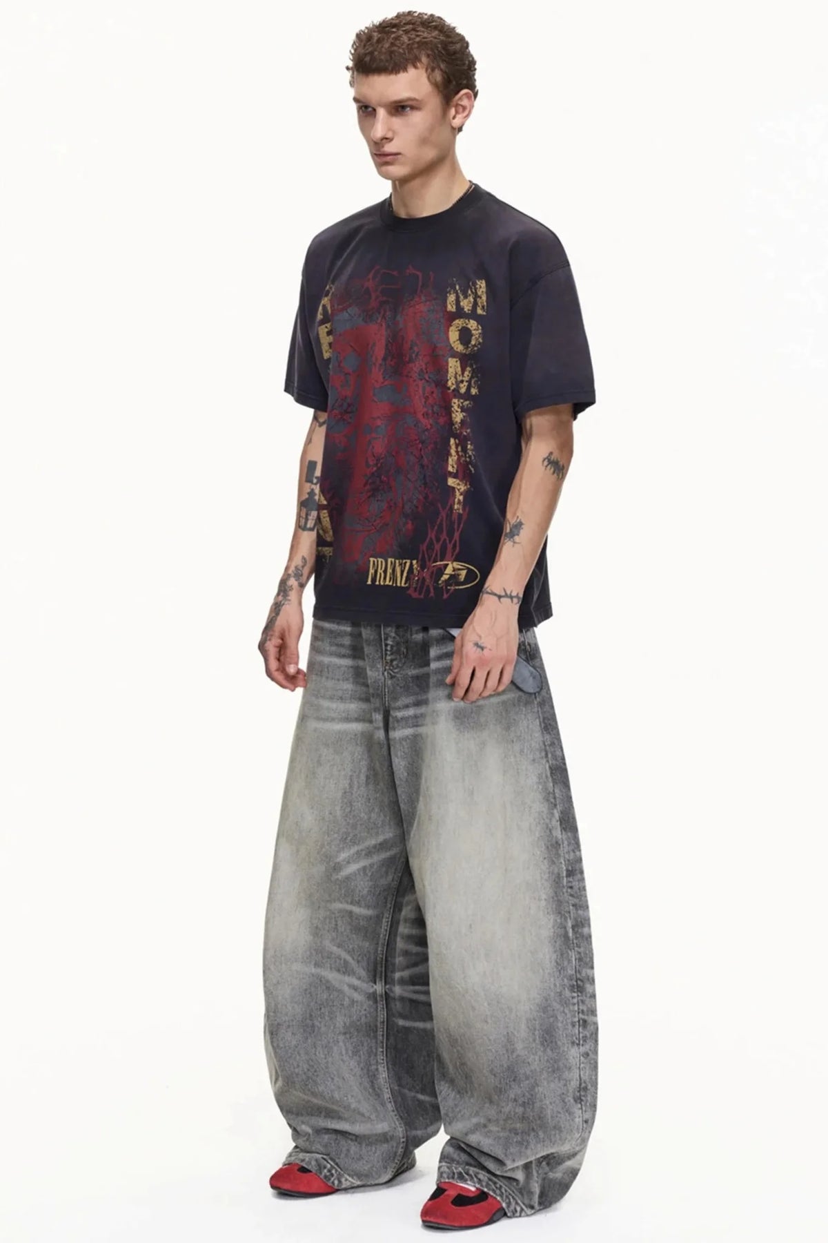 Retro Distressed Cotton T-Shirt