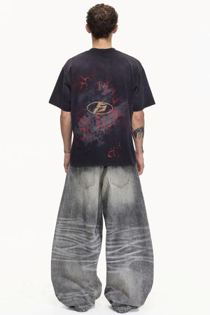 Retro Distressed Cotton T-Shirt
