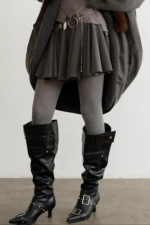 Retro Distressed Fur Collar Jacket Set-Up