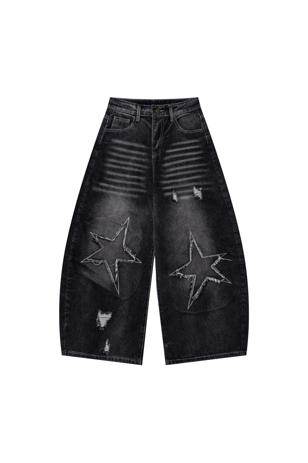 Retro Distressed Scimitar Jeans