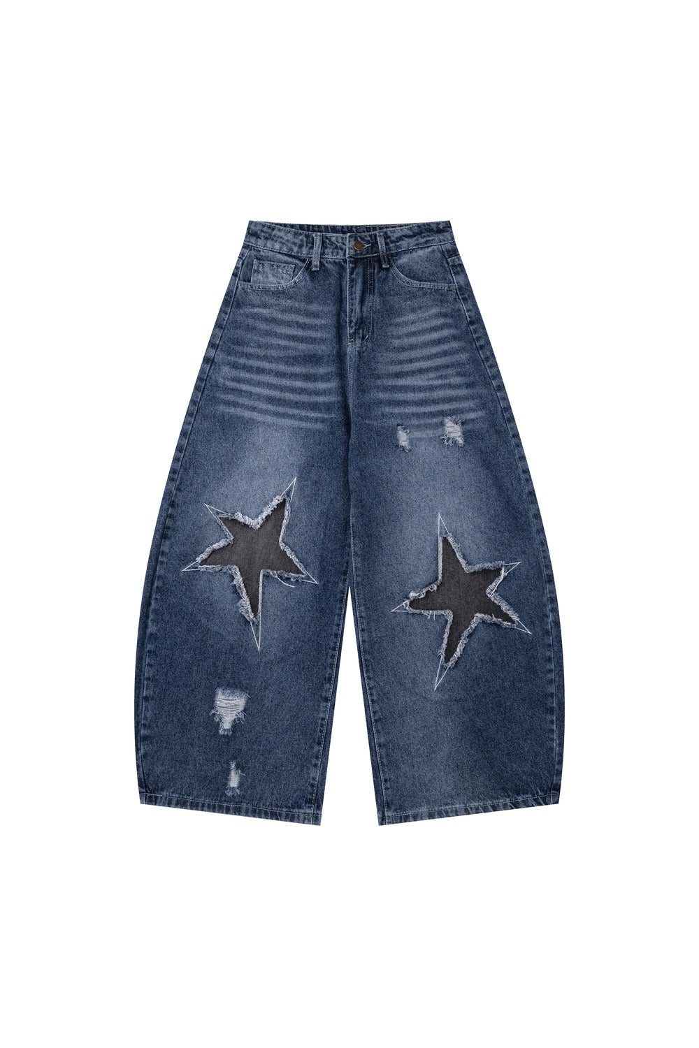 Retro Distressed Scimitar Jeans