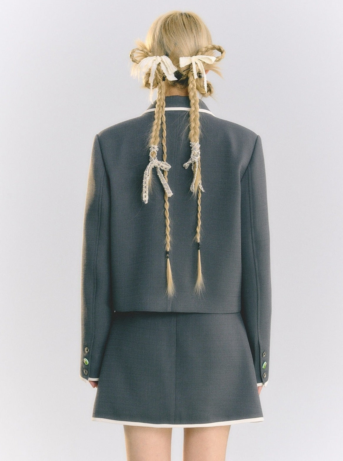 Retro Doll Collar Thin Shoulder Pad Suit Jacket