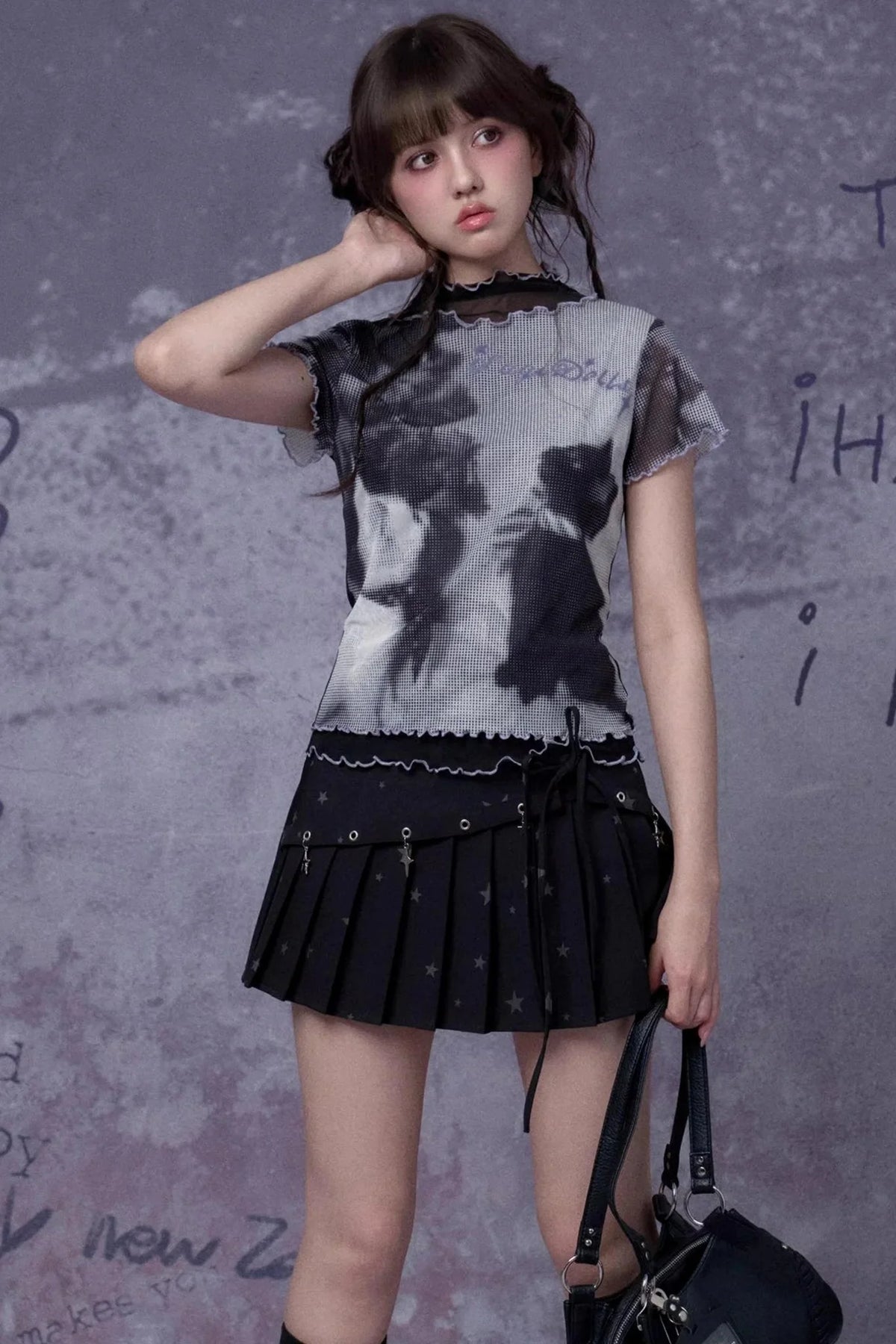 Retro Double-Layer Mesh Top