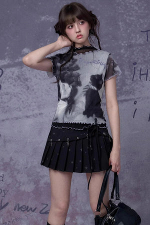 Retro Double-Layer Mesh Top