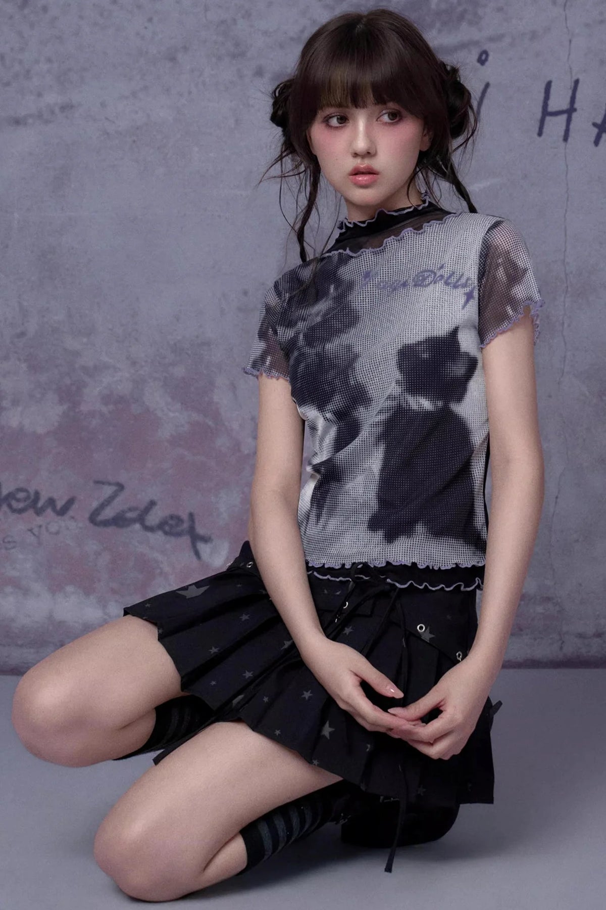 Retro Double-Layer Mesh Top