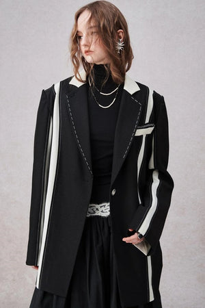 Retro Elegant H Line Blazer Jacket