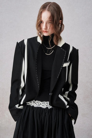 Retro Elegant H Line Blazer Jacket