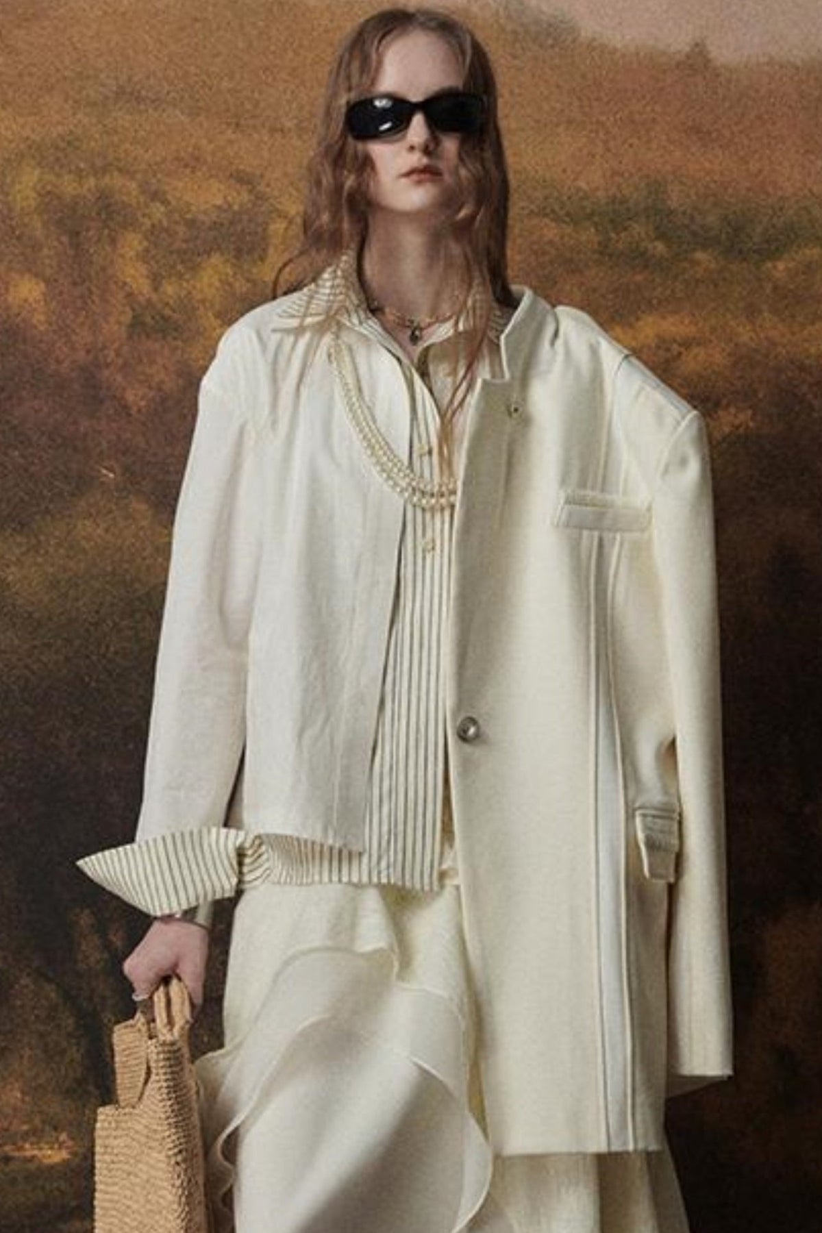 Retro Elegant H Line Blazer Jacket