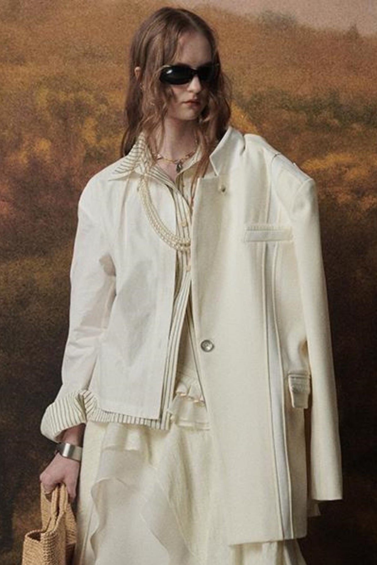 Retro Elegant H Line Blazer Jacket
