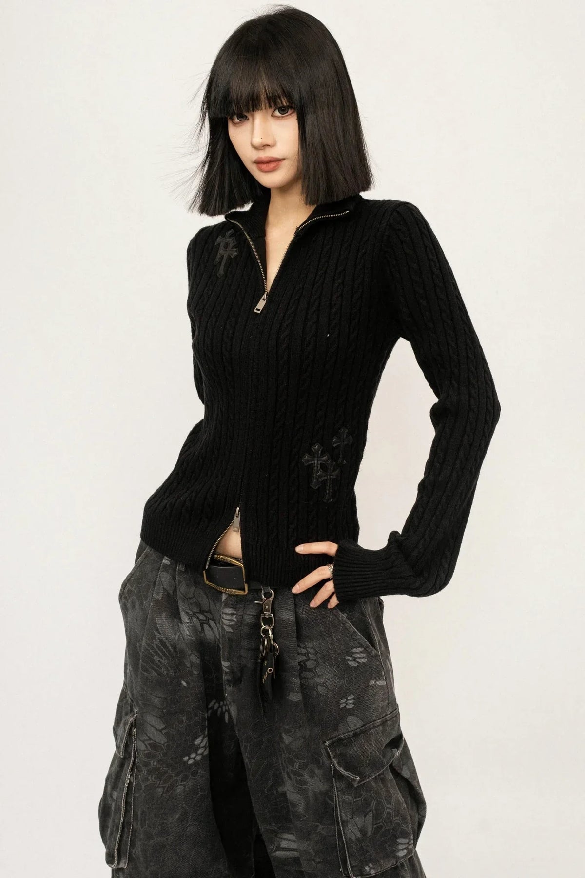 Retro Embroidered Knit Cardigan