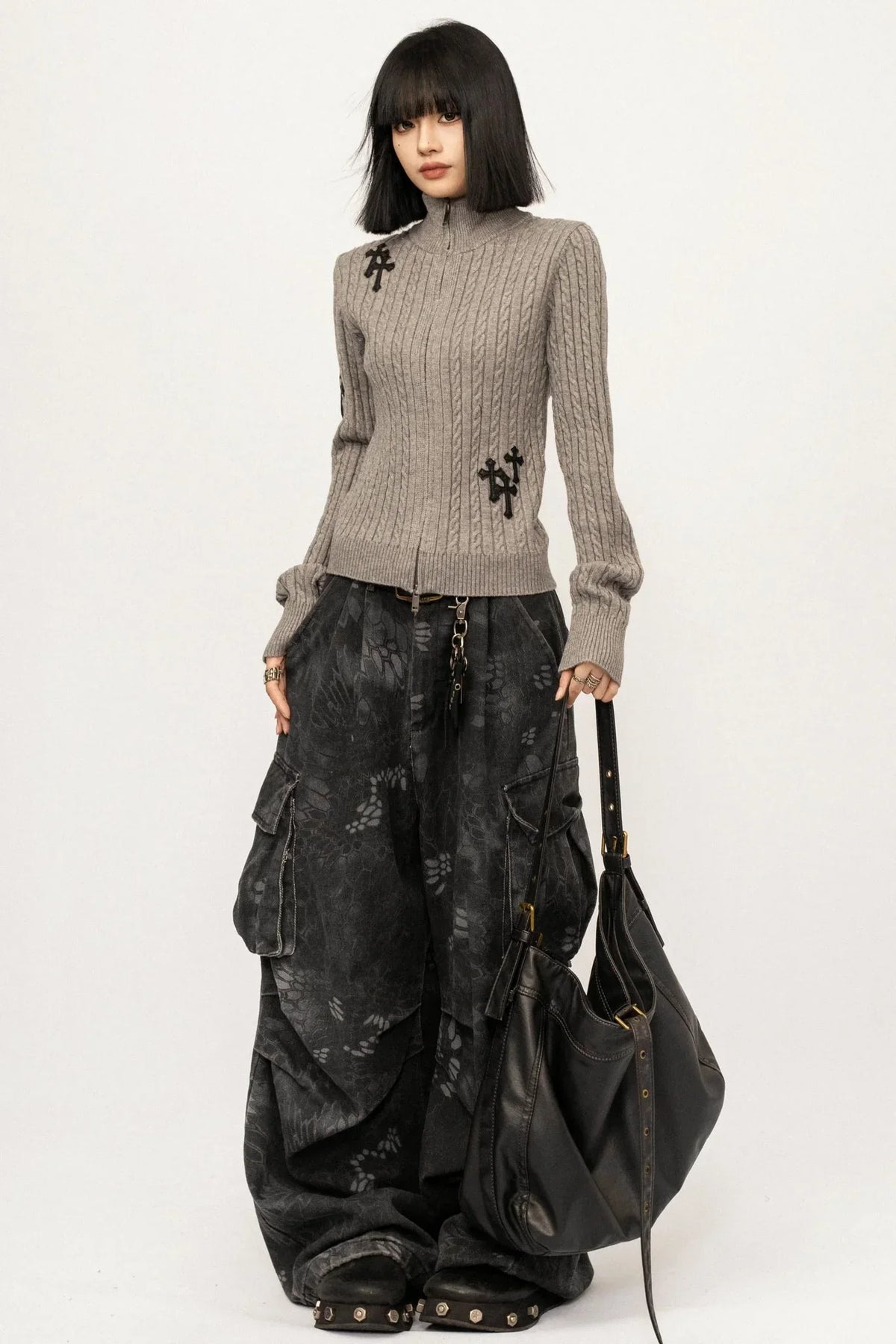 Retro Embroidered Knit Cardigan