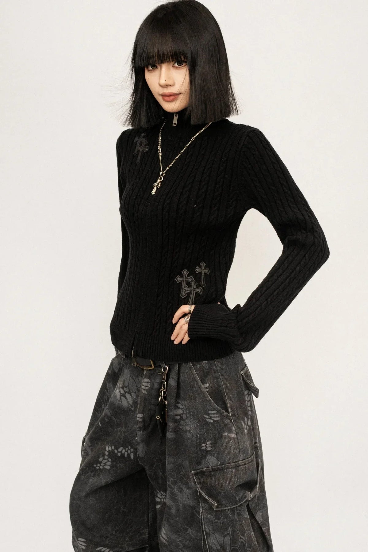 Retro Embroidered Knit Cardigan