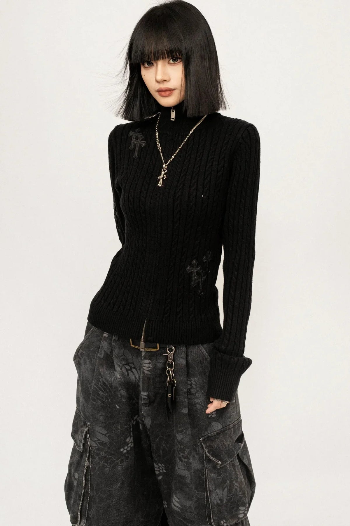 Retro Embroidered Knit Cardigan