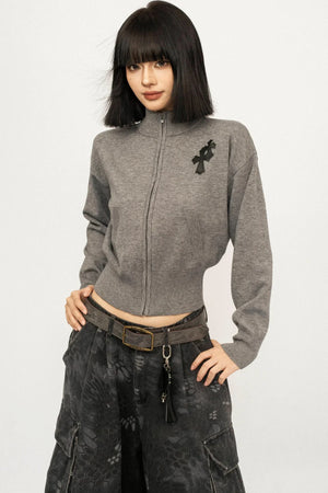 Retro Embroidered Knit Top