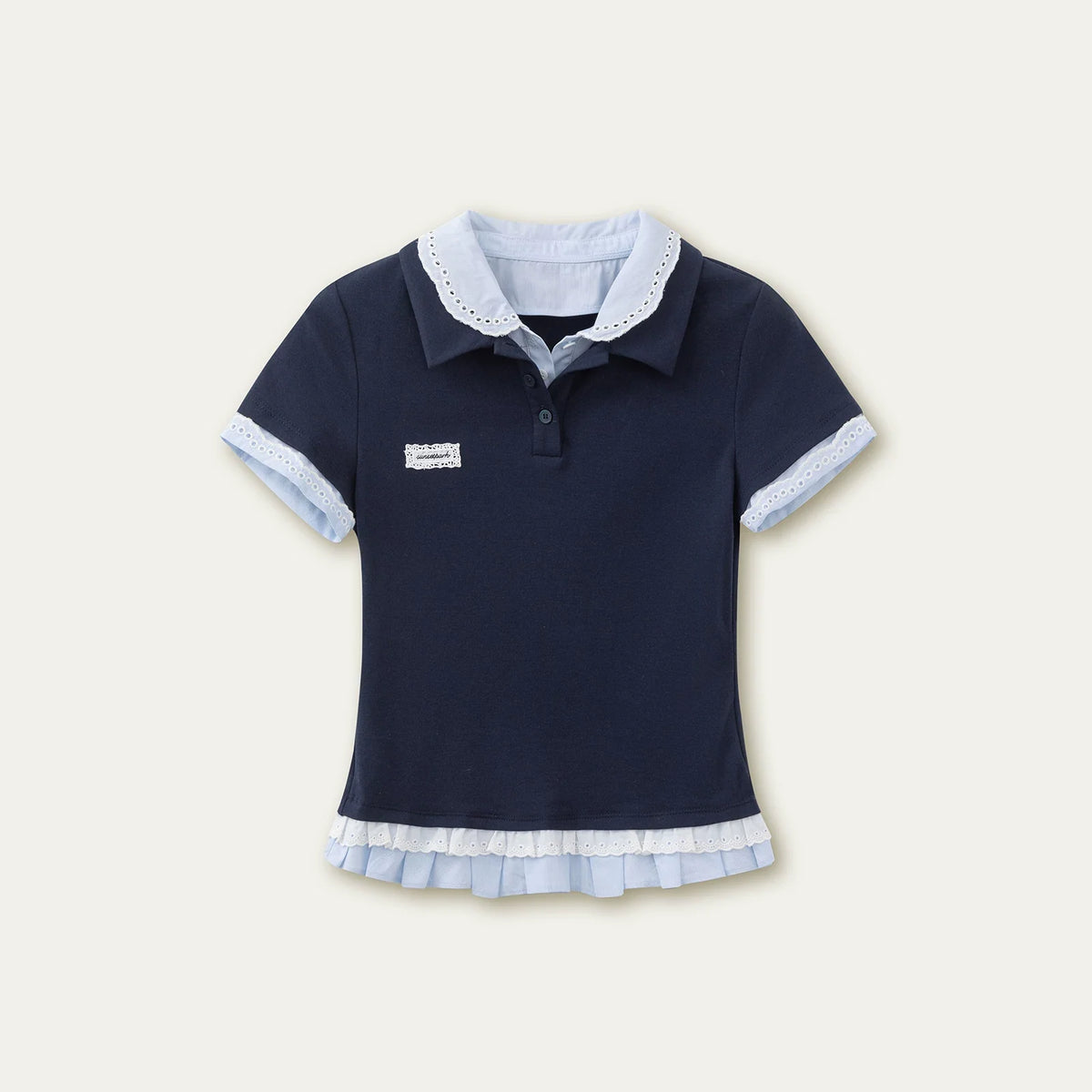 Retro Fake Two-Piece Polka Dot Knit Top