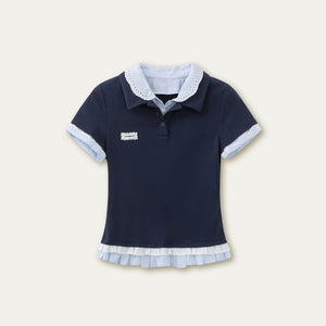 Retro Fake Two-Piece Polka Dot Knit Top