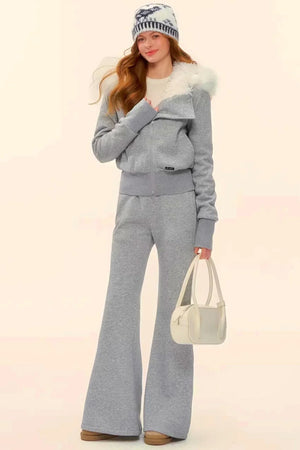 Retro Fleece Hooded Jacket Set-Up