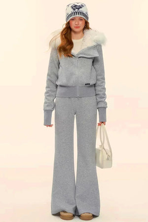 Retro Fleece Hooded Jacket Set-Up