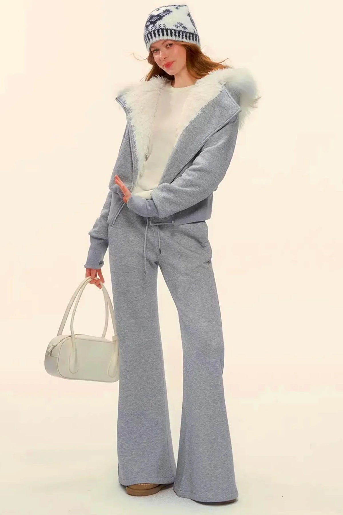 Retro Fleece Hooded Jacket Set-Up